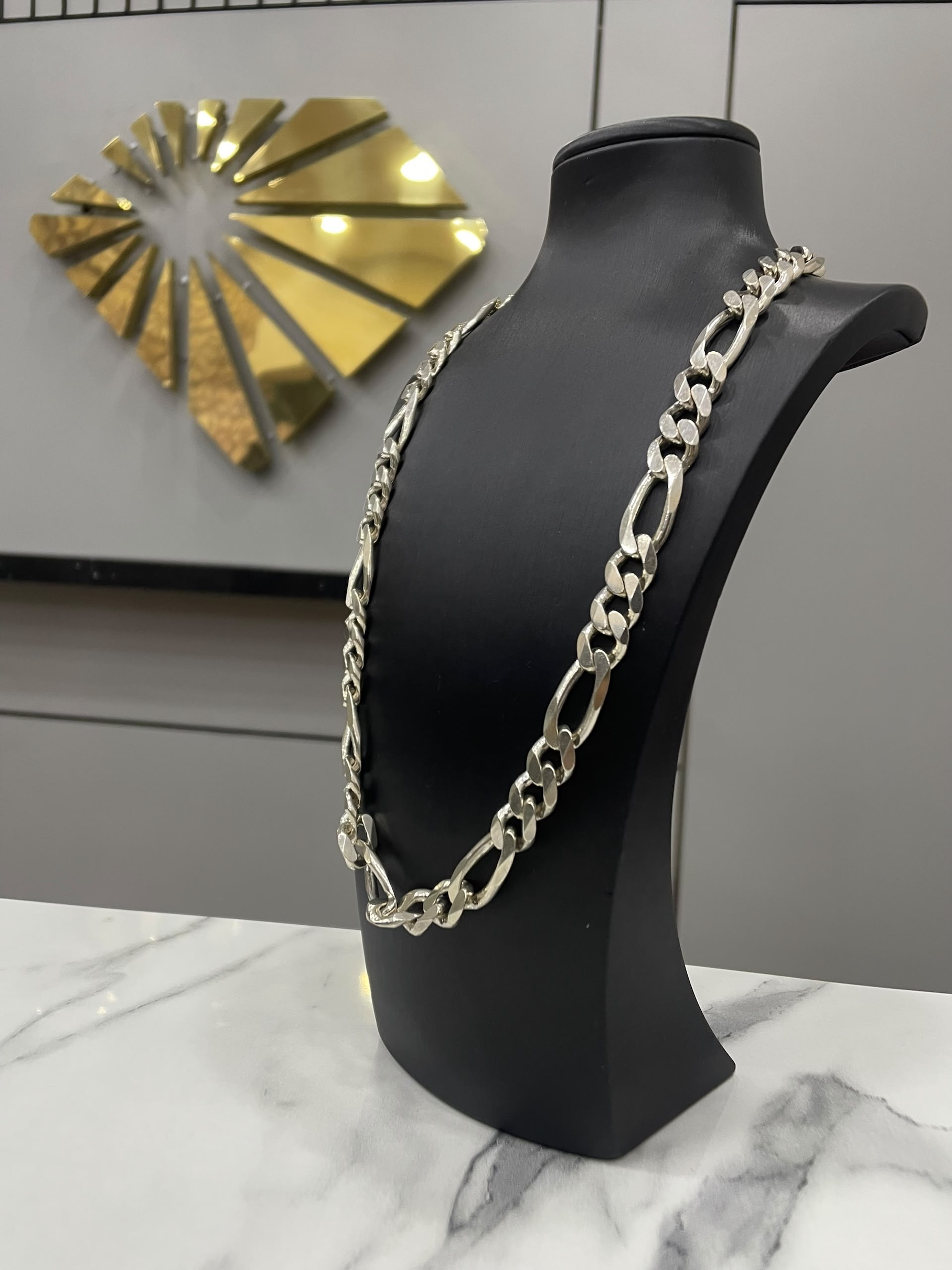 Cadena Tejido Tres En Uno en Plata