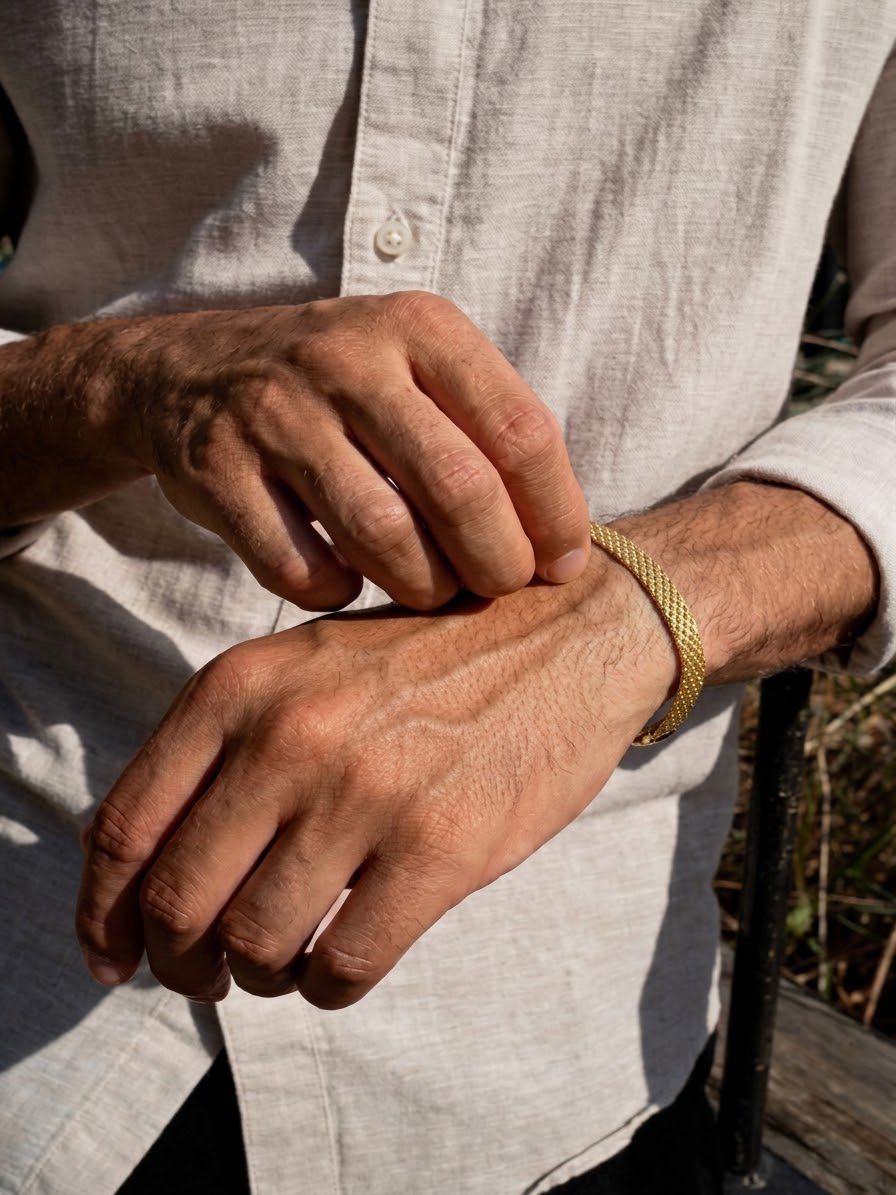 Pulseras en oro para caballero
