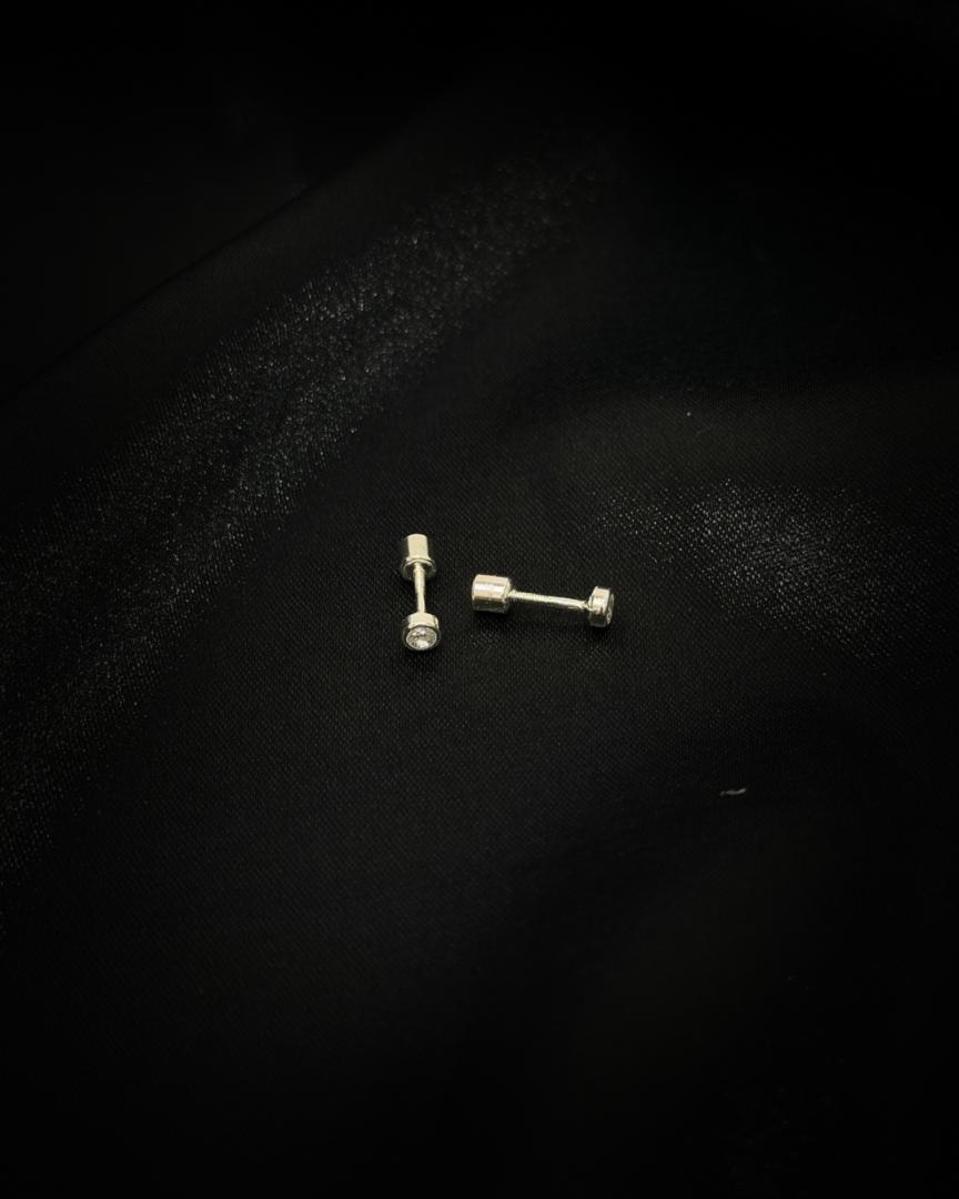 Zarcillos Con Circón en Plata