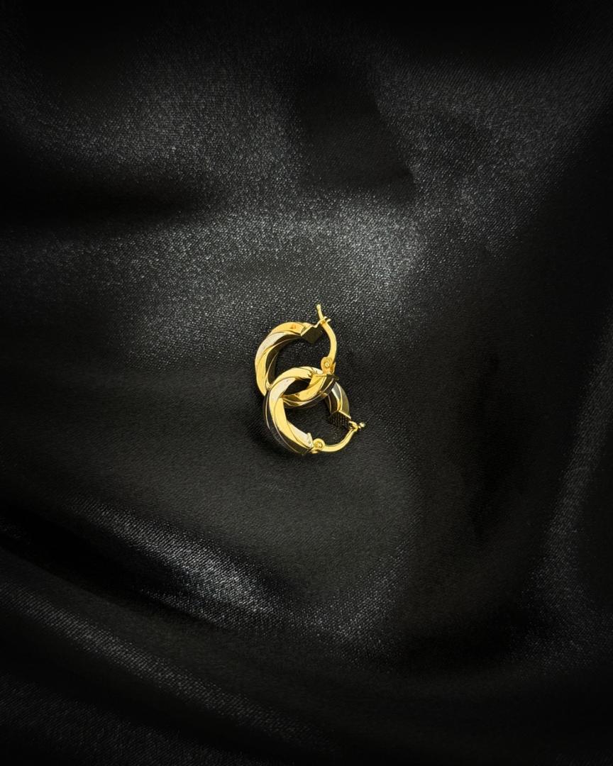 Argollas Oro Blanco Con Amarillo en Oro