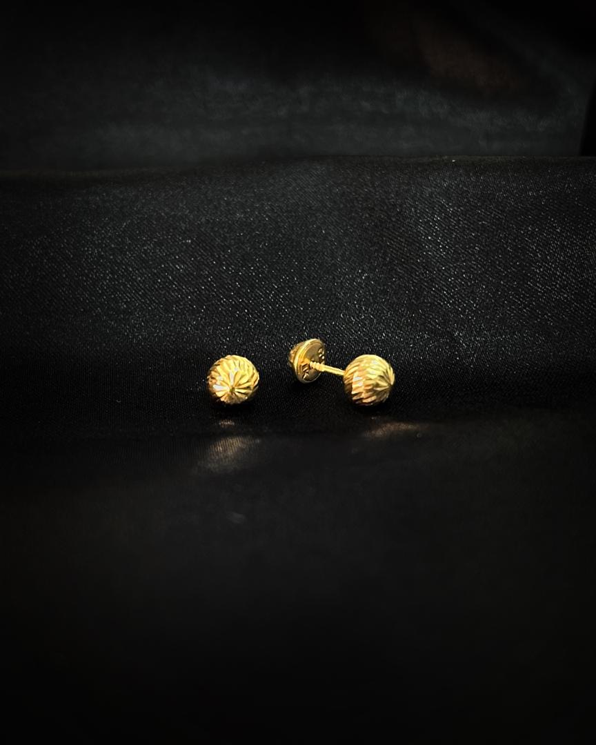 Zarcillos Esferas Diamantadas en Oro