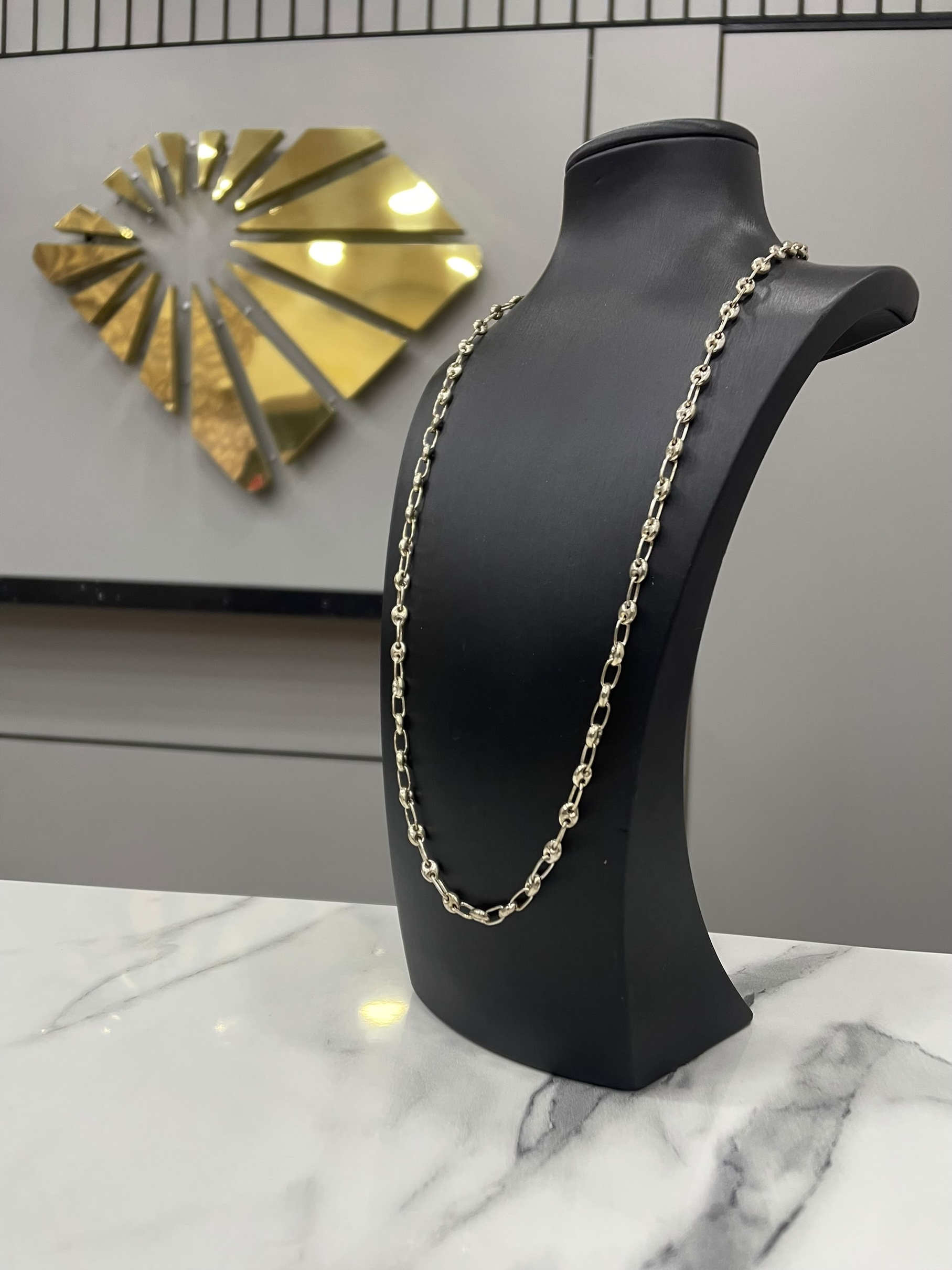 Cadena Tejido Gucci en Plata