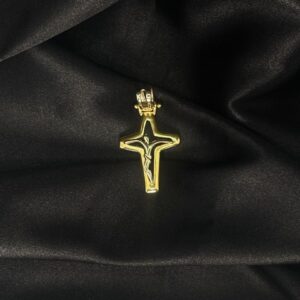 Cristo En Oro Amarillo Y Blanco