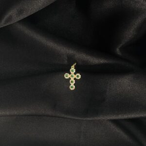 Cruz Pequeña Con Circones Verdes