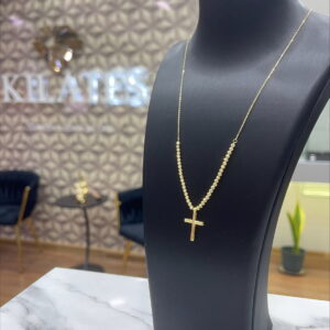 Cadena Con Balines y Cristo